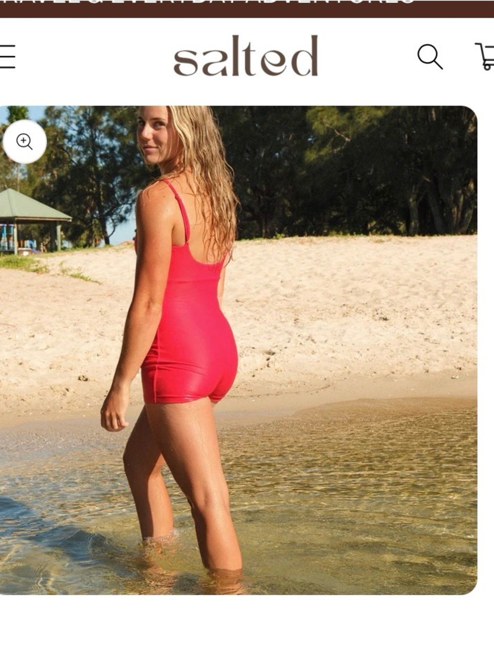NWOT Salted - Active Swim Bodysuit in Lipstick
